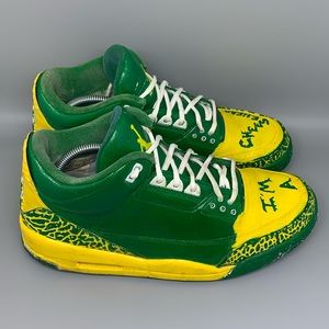 Jordan 3 Custom Green Bay Packers Hi Shoes Men’s Sz 12